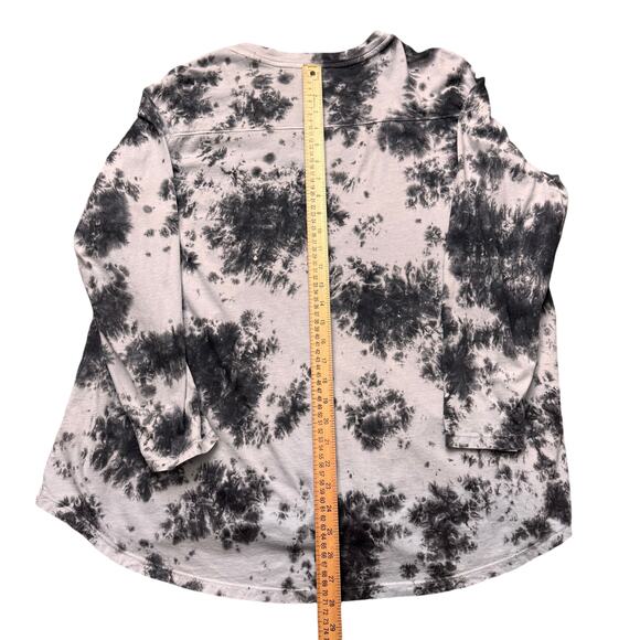 LOGO by Lori Goldstein Women’s Tie Dyed Print Blue Gray T-Shirt Cardigan Top 2X - Picture 10 of 13